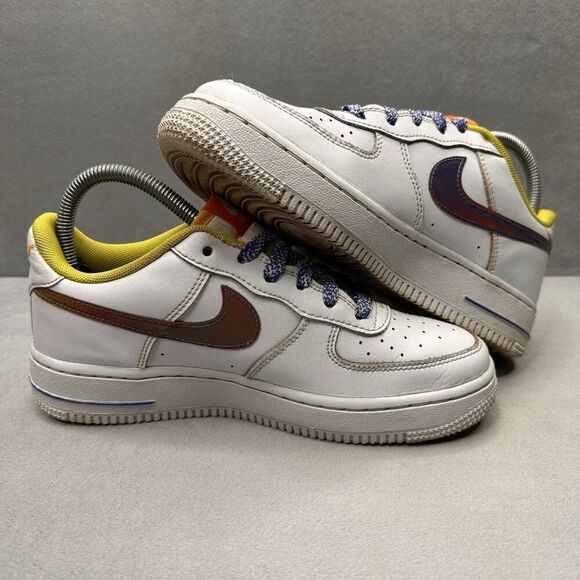 Womens 6.5 / 5Y Nike Air Force 1 Low LV8 Shoes White Magma Orange Multicolor - Picture 5 of 8